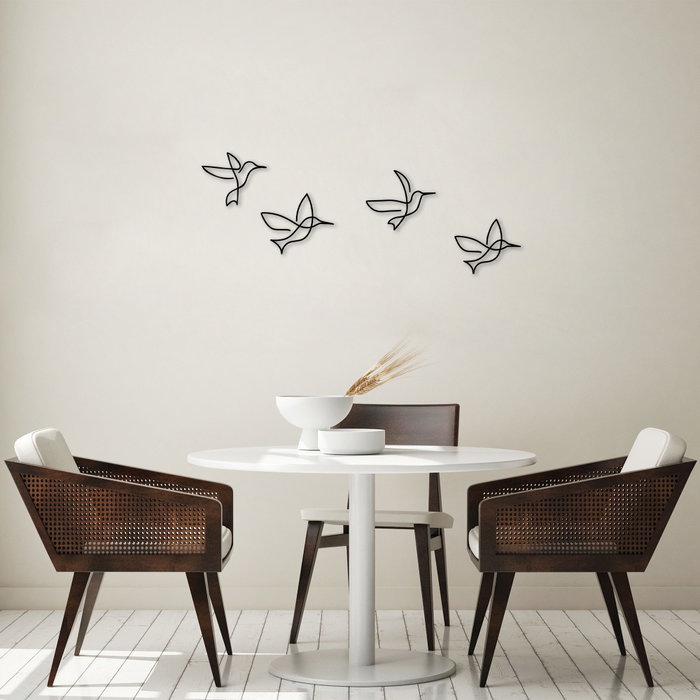 Wallity Birds - 304 Escultura de pared de metal negra